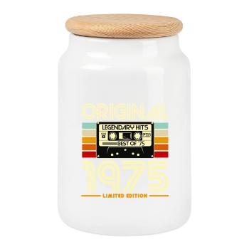 Originale limitierte Kassette von 1975 - Keksdose mit Holzdeckel - Weiß - Vorne