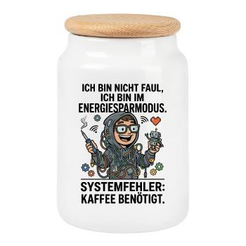 Technik Nerd Löten Roboter DIY - Keksdose mit Holzdeckel - Weiß - Vorne