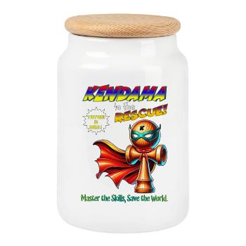 Kendama Hero: Rescue the World - Cookie Jar with Wooden Lid - white - Front