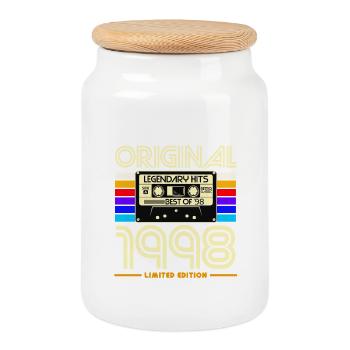 Legendary Cassette 1998 Limited Edition - Cookie Jar with Wooden Lid - white - Front
