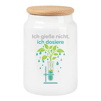 Hydroponik Garten Wasser Technik - Keksdose mit Holzdeckel - Weiß - Vorne