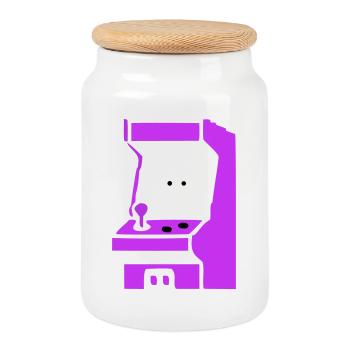 Machine à sous Arcade Silhouette - Boîte à biscuits avec couvercle en bois - blanc - Devant