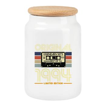 Original 1994 Legacy Cassette - Boîte à biscuits avec couvercle en bois - blanc - Devant