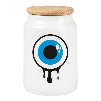 Œil Gouttant - Boîte à biscuits avec couvercle en bois - blanc - Devant