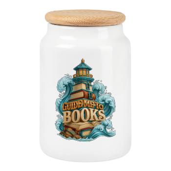 Guide Me To Books Magical Lighthouse - Cookie Jar with Wooden Lid - white - Front