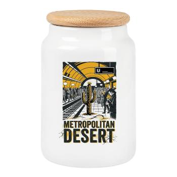 Metropolitan Desert - Keksdose mit Holzdeckel - Weiß - Vorne