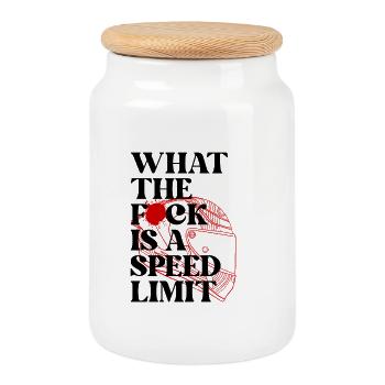 Car - Cookie Jar with Wooden Lid - white - Front