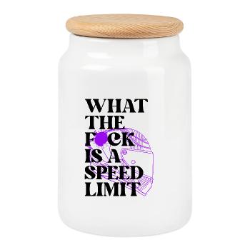 Car - Cookie Jar with Wooden Lid - white - Front