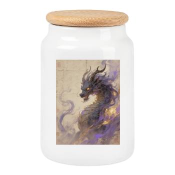 The Purple Inferno: Qilin Zijin – Constellation - Cookie Jar with Wooden Lid - white - Front