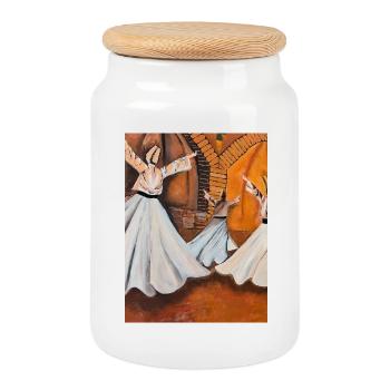Sema - The Mystical Light Dance - Cookie Jar with Wooden Lid - white - Front