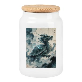 Les Abysses Sacrés : Xuangui – Éternité - Boîte à biscuits avec couvercle en bois - blanc - Devant