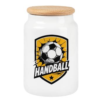 Handball Shield Explosion - Cookie Jar with Wooden Lid - white - Front