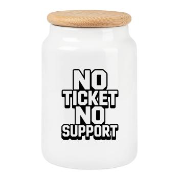 PAS DE TICKET PAS DE SUPPORT WHITE Admin informatique - Boîte à biscuits avec couvercle en bois - blanc - Devant