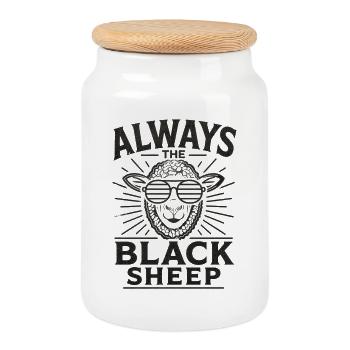 Always the Black Sheep Statement - Cookie Jar with Wooden Lid - white - Front