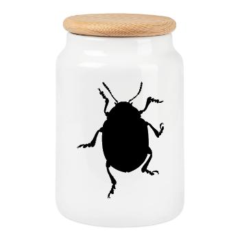 Scarabée de la pomme de terre - Boîte à biscuits avec couvercle en bois - blanc - Devant