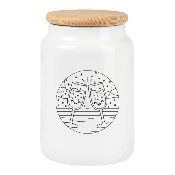 Wintersweet - Santé - Boîte à biscuits avec couvercle en bois - blanc - Devant