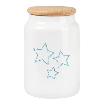STAR. STARS. STAR. STARS. FEAST. ANNIVERSARY - Cookie Jar with Wooden Lid - white - Front