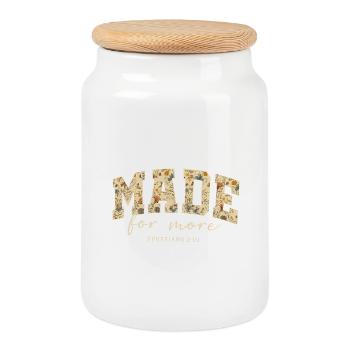 Made for More Bible Quote Blossoms - Cookie Jar with Wooden Lid - white - Front