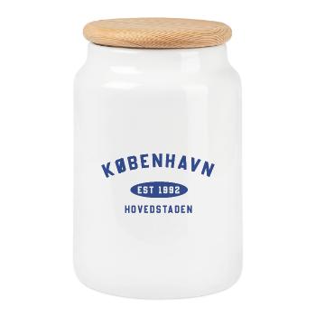 Copenhagen Forever - Cookie Jar with Wooden Lid - white - Front