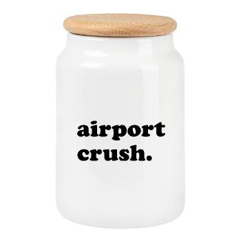 Airport Crush – Tenue esthétique de voyage Reise - Boîte à biscuits avec couvercle en bois - blanc - Devant