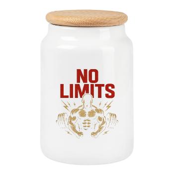 No Limits – Power and Strength - Cookie Jar with Wooden Lid - white - Front