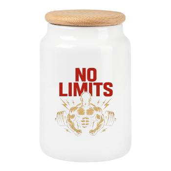 Aucune limite – Puissance et force - Boîte à biscuits avec couvercle en bois - blanc - Devant