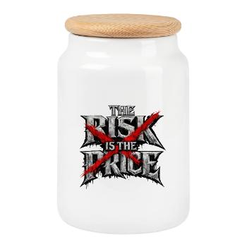 Cross Risk: Rebellious Red X - Cookie Jar with Wooden Lid - white - Front