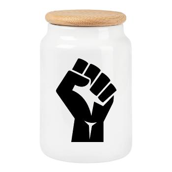 fist 1294353 - Cookie Jar with Wooden Lid - white - Front