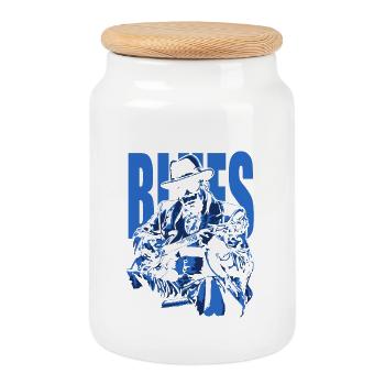 I got the blues - Boîte à biscuits avec couvercle en bois - blanc - Devant