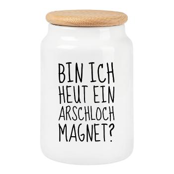 Suis-je un aimant à trous du cul aujourd’hui - Boîte à biscuits avec couvercle en bois - blanc - Devant