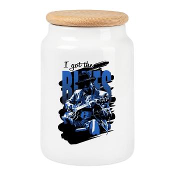 Got the blues - Boîte à biscuits avec couvercle en bois - blanc - Devant