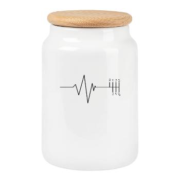 Pulse H circuit - Cookie Jar with Wooden Lid - white - Front