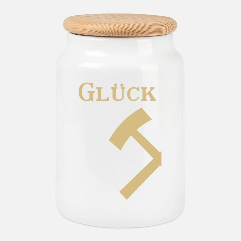 Partnershirt - Glück Auf! - Glück - Keksdose mit Holzdeckel - Weiß
