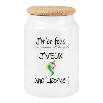 Colorful Unicorn Birthday Party - Cookie Jar with Wooden Lid - white - Front