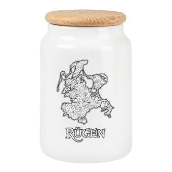 Rügen | Antike Landkarte | Schatzkarte - Keksdose mit Holzdeckel - Weiß - Vorne