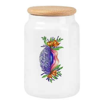 Vulva brain - Cookie Jar with Wooden Lid - white - Front