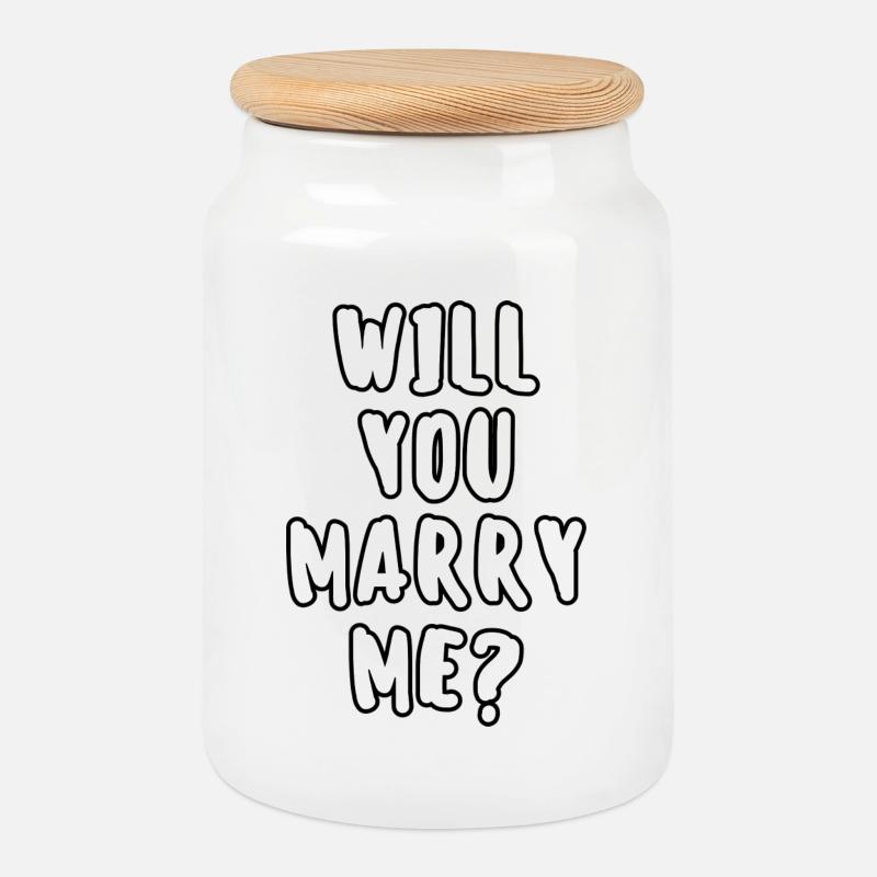 will du marry me - Keksdose mit Holzdeckel - Weiß