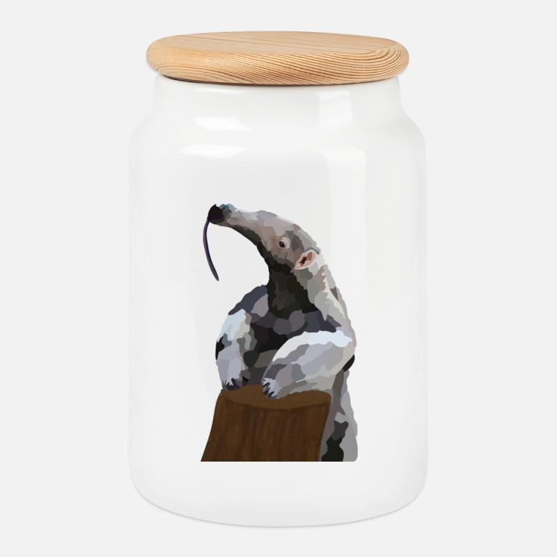 Antonio, der Ameisenbär - Keksdose mit Holzdeckel - Weiß