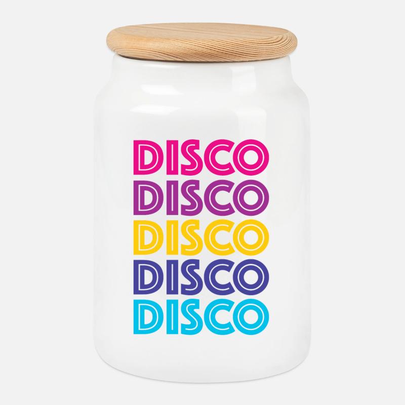 Disco Disco Disco - Keksdose mit Holzdeckel - Weiß