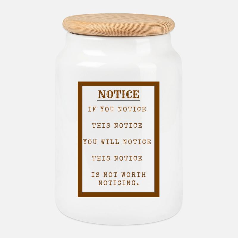 NOTICE 2 - Cookie Jar with Wooden Lid - white