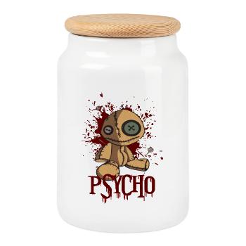 CUTE BUT PSYCHO Voodoo - Puppe - Keksdose mit Holzdeckel - Weiß - Vorne