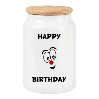 HUMOUR. CITATION. MESSAGE. RETRAITE. ANNIVERSAIRE. - Boîte à biscuits avec couvercle en bois - blanc - Devant