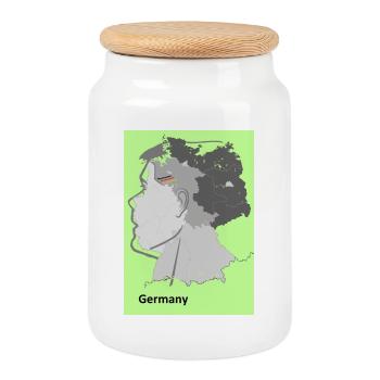 Deutschlandkarte mit Farbverlauf und Flaggen - Keksdose mit Holzdeckel - Weiß - Vorne