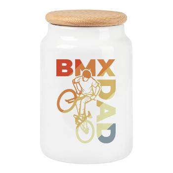 BMX Dad - Keksdose mit Holzdeckel - Weiß - Vorne