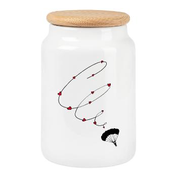 L’amour des parachutistes pour le parachutisme - Boîte à biscuits avec couvercle en bois - blanc - Devant