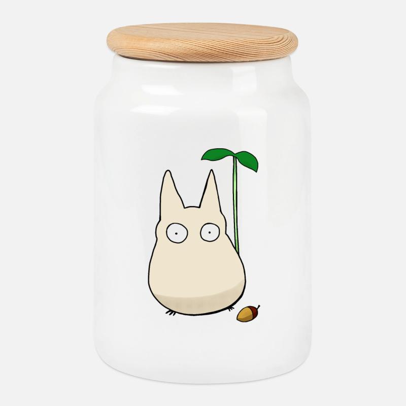 A good sprite. - Cookie Jar with Wooden Lid - white