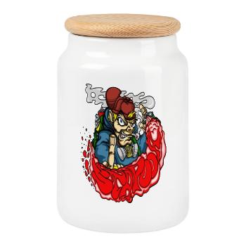 stapooa iii hip hop graffiti street art tees - Cookie Jar with Wooden Lid - white - Front