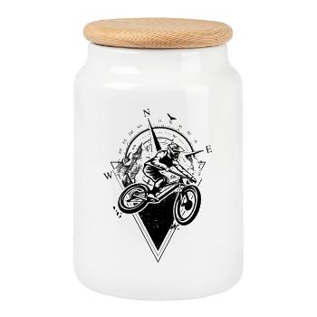 Design preview unavailable - Cookie Jar with Wooden Lid - white - Front