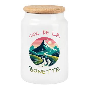Col de la Bonette : le défi des Alpes - Boîte à biscuits avec couvercle en bois - blanc - Devant
