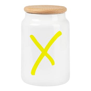 Buchstabe X - Keksdose mit Holzdeckel - Weiß - Vorne
